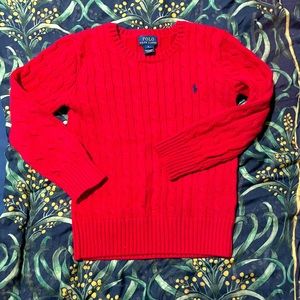 Red polo sweater